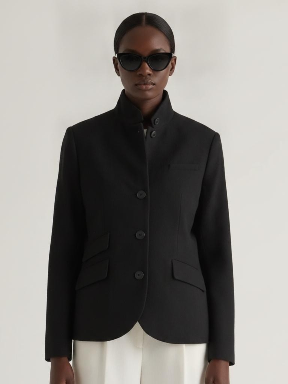 Quince Italian Wool Stand Collar Blazer XS